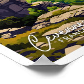 Cevennes Nationalpark Vintage Illustration Poster (Ecke)