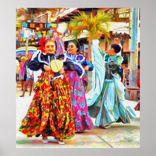 Ceviche Mexican Festival Dancers 2549 Art Print Poster (Vorne)