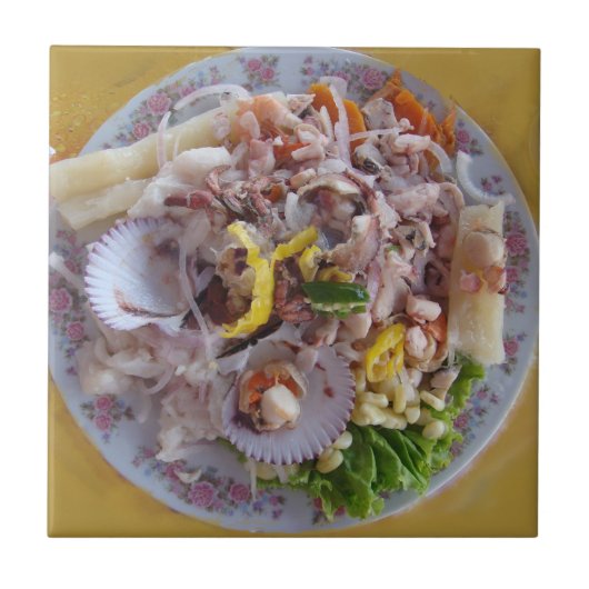 Ceviche-Traditionelle peruanische Nahrung Fliese (Vorderseite)