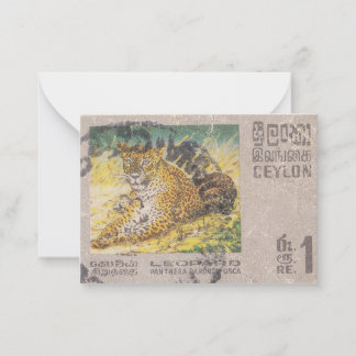 Ceylon-Briefmarken-Leopard Mitteilungskarte