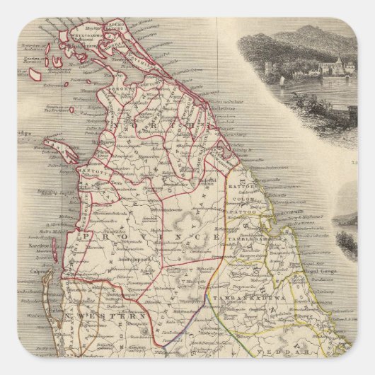 Ceylon Quadratischer Aufkleber (Vorderseite)