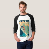 Ceylon Travel Poster T - Shirt Neu (Vorne ganz)