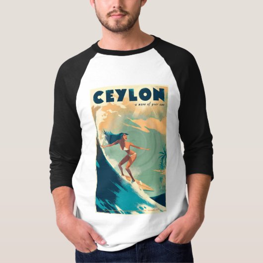 Ceylon Travel Poster T - Shirt Neu (Vorderseite)