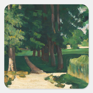 Cezanne-Allee im Jas de Bouffan Vintage-Druck Quadratischer Aufkleber