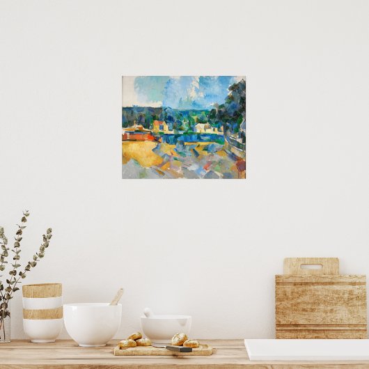 Cézanne - am Rande eines Flusses Poster (Küche)