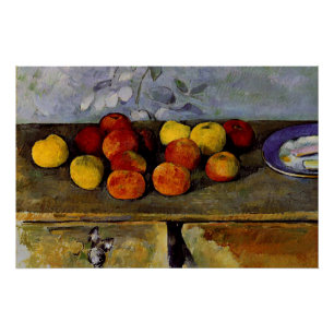 Cezanne - Äpfel und Biskuits Poster