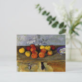 Cezanne - Äpfel und Kekse Postkarte (Stehend Vorderseite)