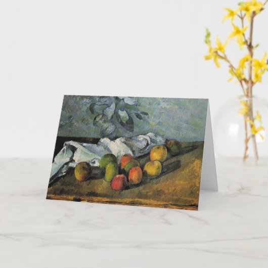 Cezanne - Äpfel und Napkin Karte (Gelbe Blume)