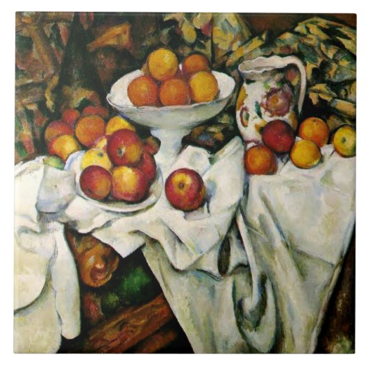 Cezanne - Äpfel und Orangen Fliese (Vorderseite)