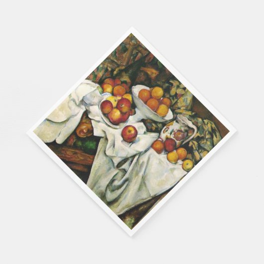 Cezanne - Äpfel und Orangen Serviette (Ecke)