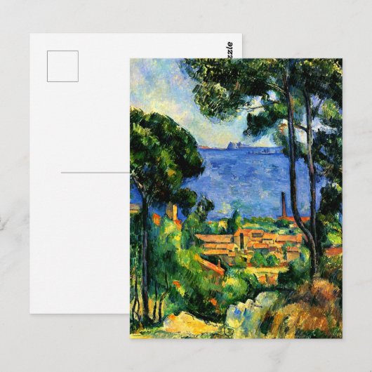 Cezanne - Aussicht auf l'Estaque Postkarte (Vorne/Hinten)