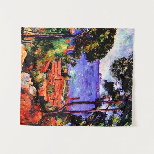 Cezanne - Aussicht durch die Bäume Wandteppich (Vorderseite (Horizontal))