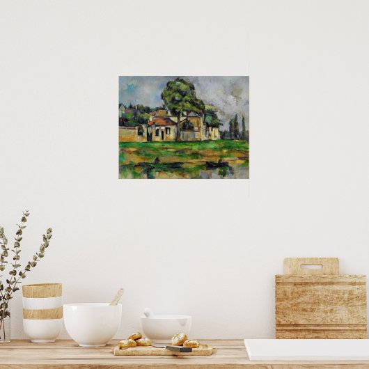 Cézanne - Banken der Marne Poster (Küche)