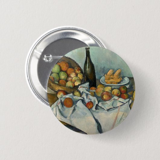 Cezanne Basket Apples Impressionismus Art Button (Vorne & Hinten)