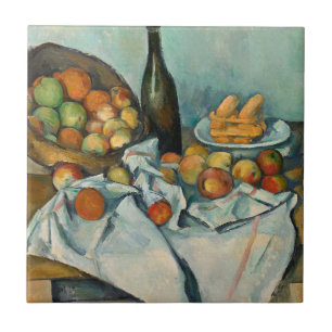 Cezanne Basket Apples Impressionismus Art Fliese