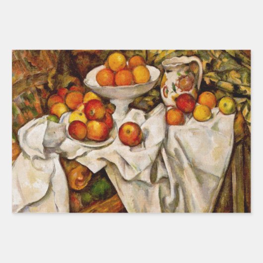 Cezanne Basket Apples Impressionismus Art Geschenkpapier Set (Vorderseite 2)