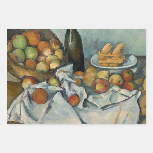 Cezanne Basket Apples Impressionismus Art Geschenkpapier Set (Vorderseite)