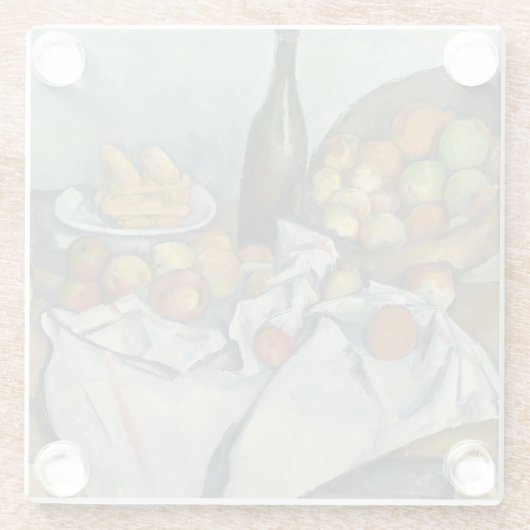 Cezanne Basket Apples Impressionismus Art Glasuntersetzer (Rückseite)