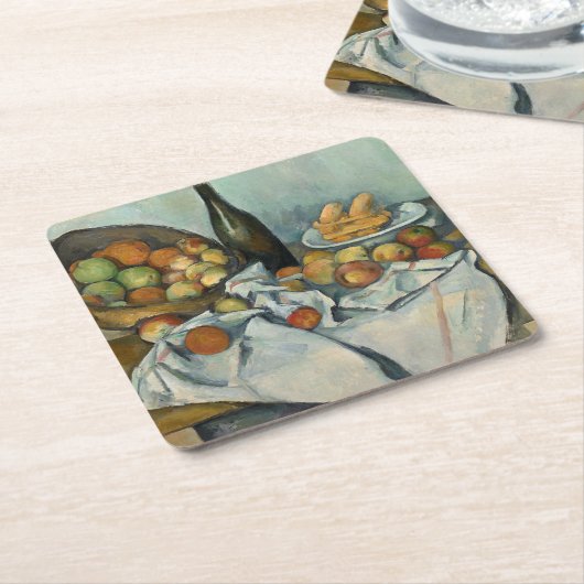 Cezanne Basket Apples Impressionismus Art Rechteckiger Pappuntersetzer (angewinkelt)