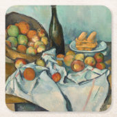 Cezanne Basket Apples Impressionismus Art Rechteckiger Pappuntersetzer (Vorderseite)