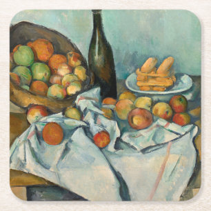 Cezanne Basket Apples Impressionismus Art Rechteckiger Pappuntersetzer