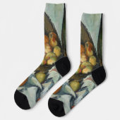 Cezanne Basket Apples Impressionismus Art Socken (Linkes Detail)