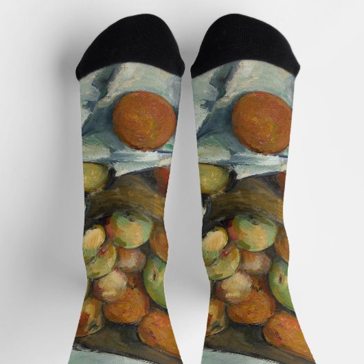 Cezanne Basket Apples Impressionismus Art Socken (Oben)