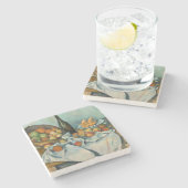 Cezanne Basket Apples Impressionismus Art Steinuntersetzer (Seitenansicht)