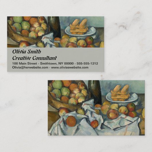 Cezanne Basket Apples Impressionismus Art Visitenkarte (Vorne/Hinten)