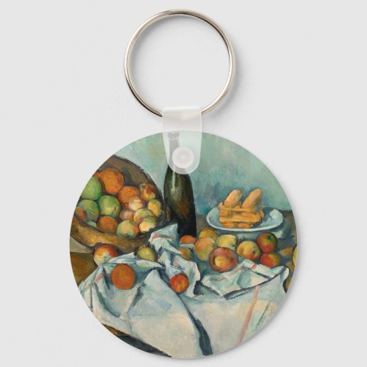 Cezanne Basket von Äpfeln Impressionistische Maler Schlüsselanhänger (Vorderseite)