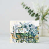 Cezanne - Bäume und Häuser durch die Eure Postkarte (Stehend Vorderseite)