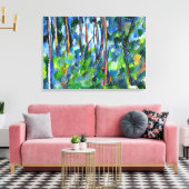 Cezanne - Berühmtes Gemälde im Wald Leinwanddruck (Insitu (Wohnzimmer))