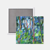 Cezanne - Berühmtes Gemälde im Wald Magnet (Vorderseite/Rückseite)