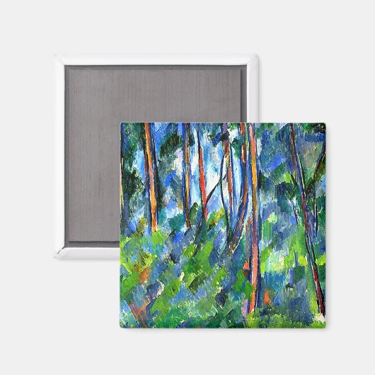 Cezanne - Berühmtes Gemälde im Wald Magnet (Vorderseite/Rückseite)