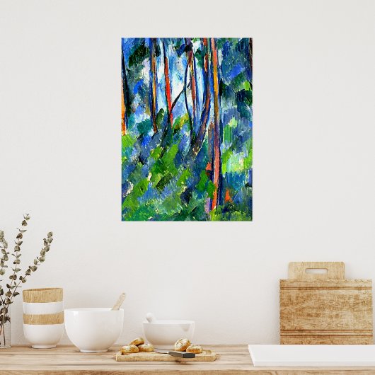 Cezanne - Berühmtes Gemälde im Wald Poster (Küche)