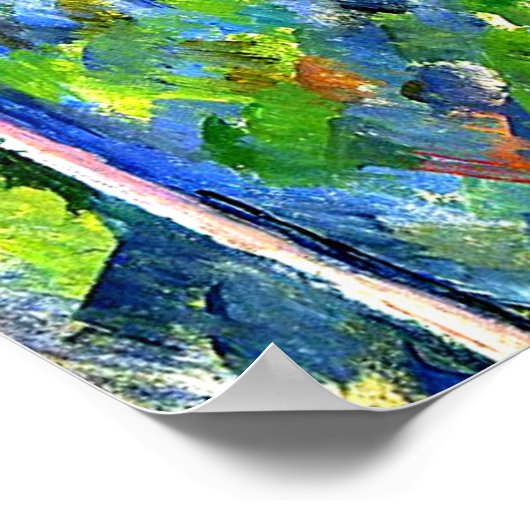 Cezanne - Berühmtes Gemälde im Wald Poster (Ecke)