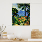 Cezanne - Blick auf l'Estaque Poster (Küche)
