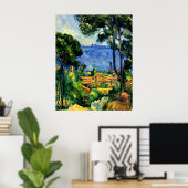 Cezanne - Blick auf l'Estaque Poster (Heimbüro)