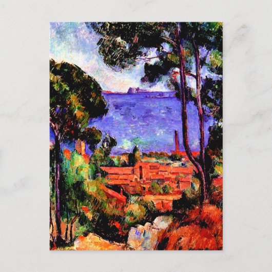 Cezanne - Blick durch die Bäume Postkarte (Vorderseite)