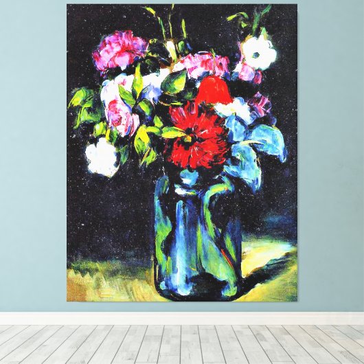 Cezanne - Blume in einer Vase, Kunstmalerei Leinwanddruck (Insitu (Holzboden))