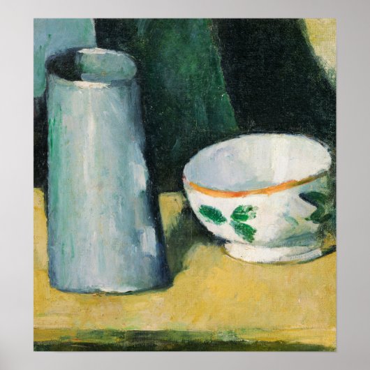 Cézanne - Bowl and Milk Jug Poster (Vorne)