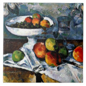 Cezanne - Compotier, Glas, Äpfel Fliese (Vorderseite)