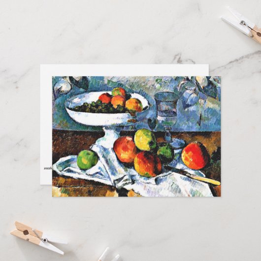 Cezanne - Compotier, Glas und Apple Karte (Vorderseite/Rückseite Beispiel)