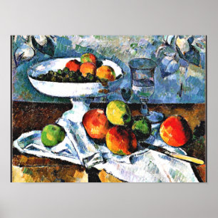 Cezanne - Compotier, Glas und Apple Poster