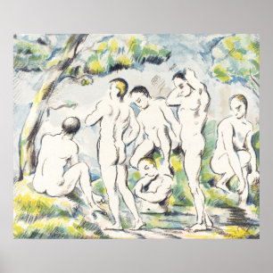 Cezanne Die Bather Vintage Lithographie Kunst Druc Poster