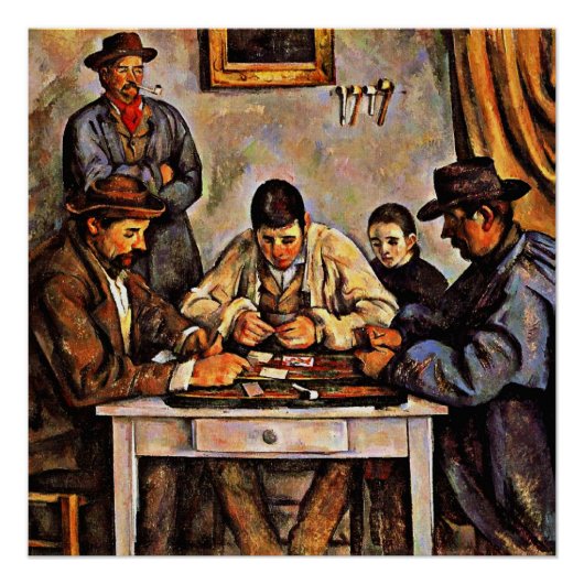 Cezanne - Die Kartenspieler-1892 Poster (Vorderseite)