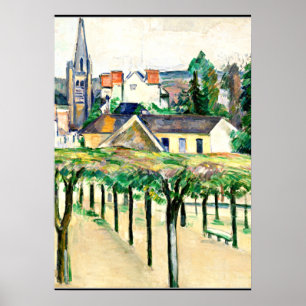 Cezanne - Dorfplatz, schöne Kunst Poster