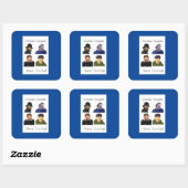 Cezanne, Gauguin, Renoir, Van Gogh Quadratischer Aufkleber (Blatt)