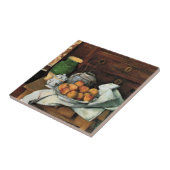 Cezanne - Gefäße, Früchte und Tuch Fliese (Seite)