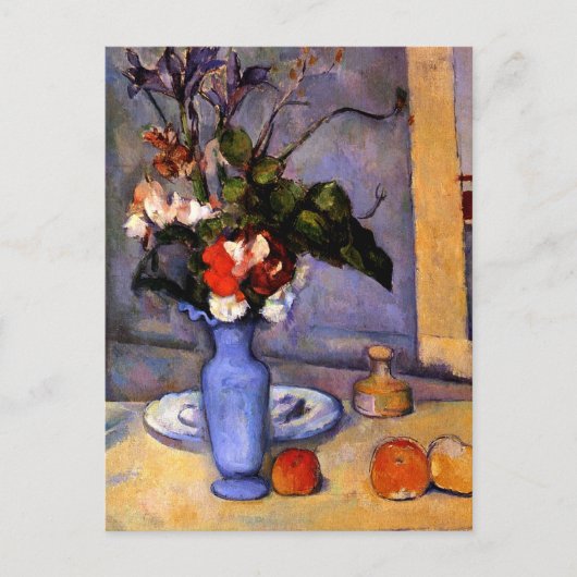 Cezanne Gemälde Stillleben mit blauer Vase-Kunst Postkarte (Vorderseite)